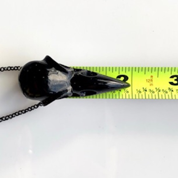 Black stainless steel chain + black raven skull - Picture 11 of 11